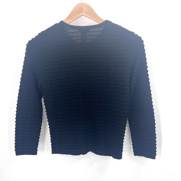 Cache Black Ribbed Cardigan Rhinestone Buttons Long Sleeve Sweater Womens XS - Picture 5 of 6